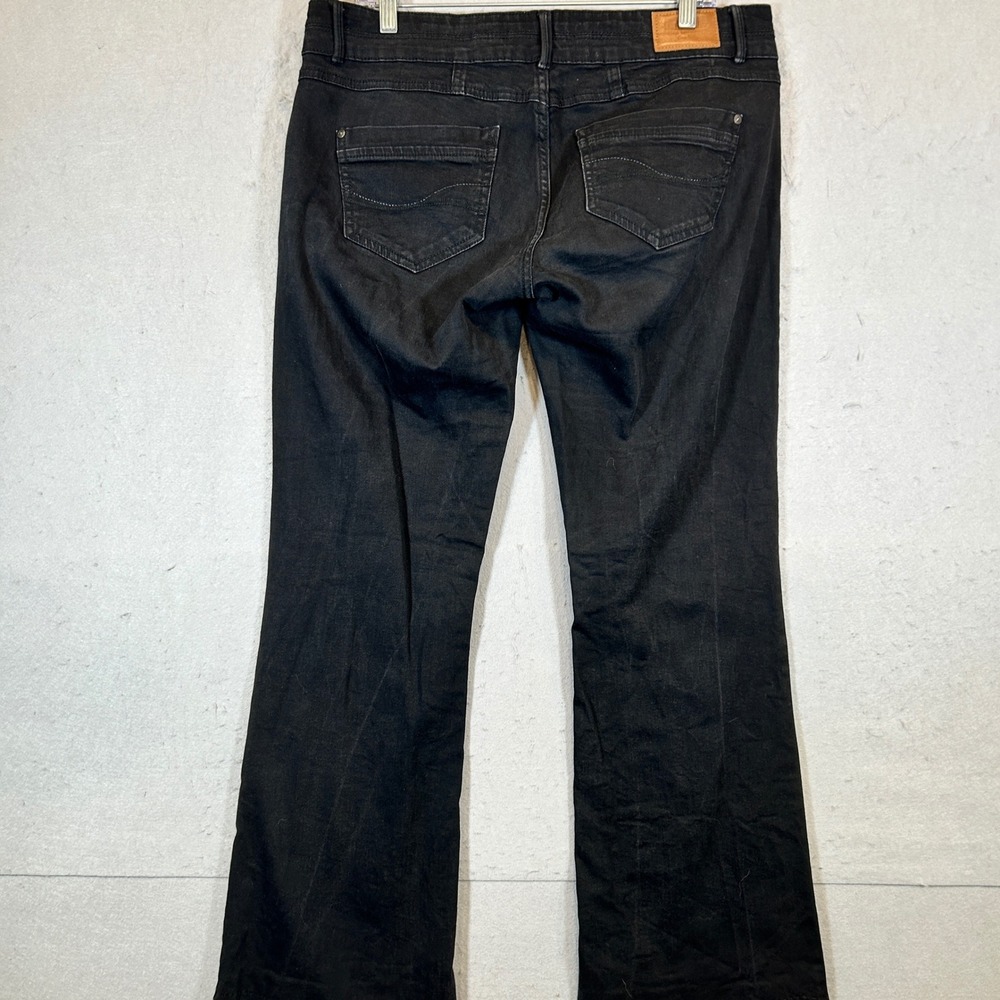 Cache Jeans Womens 34 Denim Collection Black Double Button Flare Bootcut